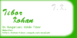 tibor kohan business card